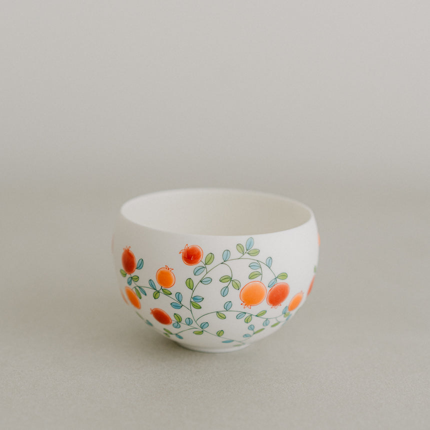 Hand-Painted Pomegranate Latte Bowl