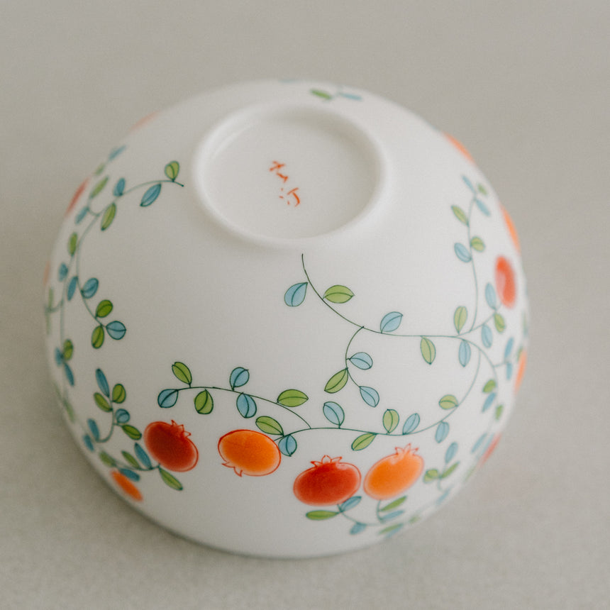 Hand-Painted Pomegranate Latte Bowl