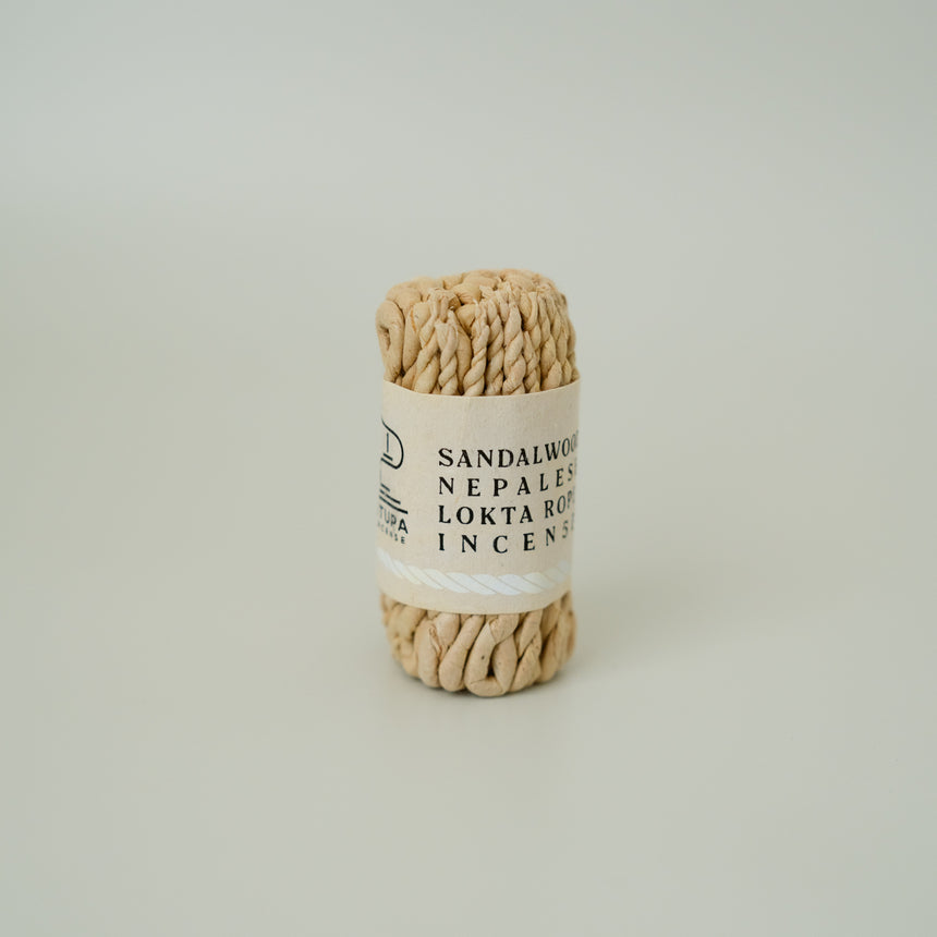 STUPA Incense Nepal, LOKTA Rope Incense, Sandalwood