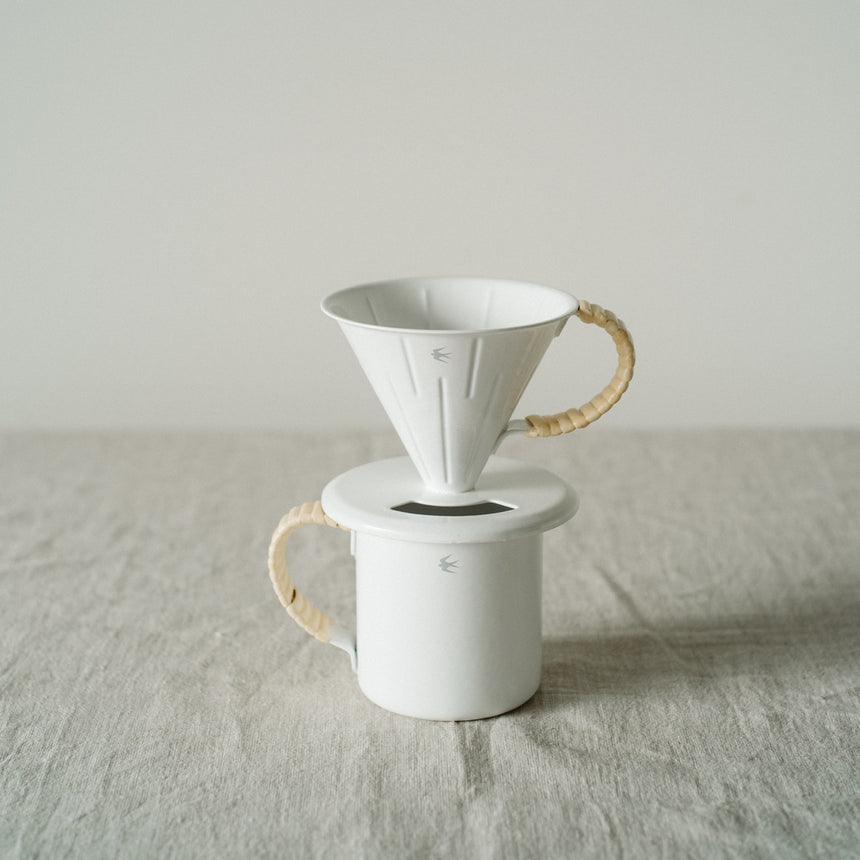 TSUBAME RATTAN Enamel Dripper 2.0, White