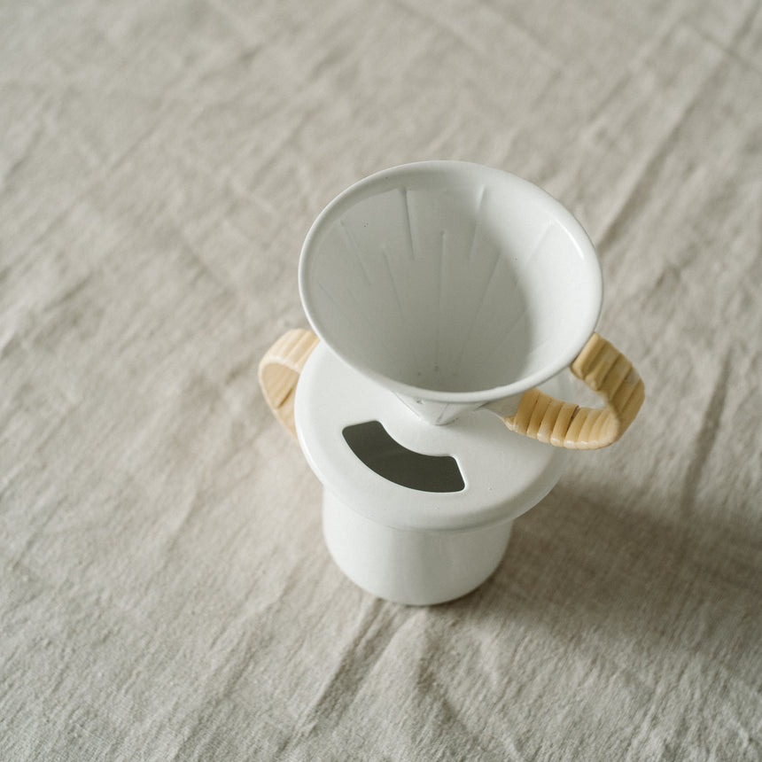 TSUBAME RATTAN Enamel Dripper 2.0, White