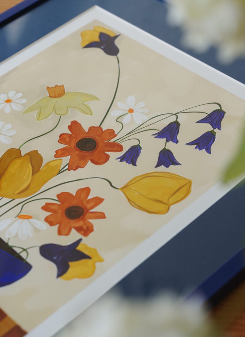 Colourful Bunch in Blue Vase - Frankie Penwill