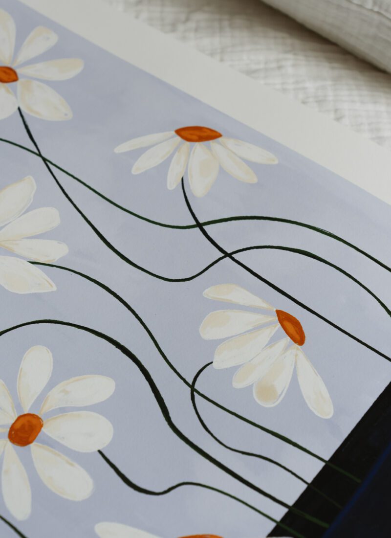 Daisies in Blue Vase - Frankie Penwill