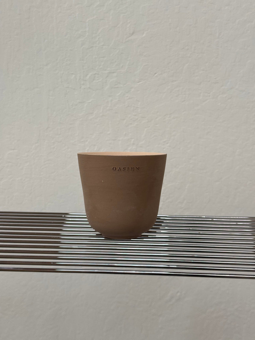 Saguaro pot - brown & ivory