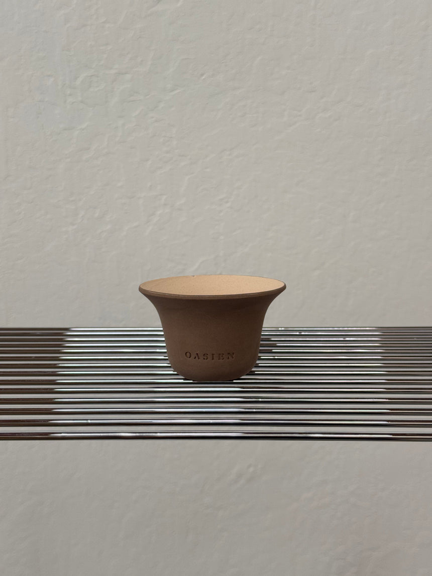 Poppy pot - brown & Ivory