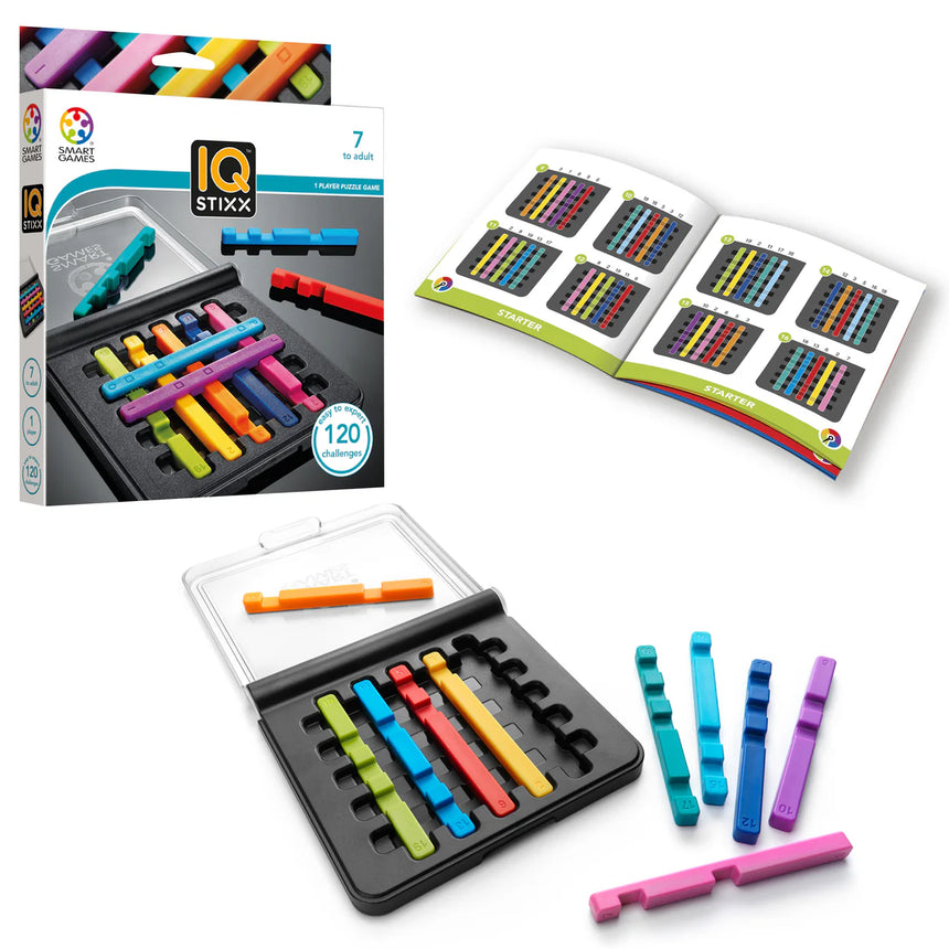 Smart Games - IQ Stixx Stacking Travel Game with 120 Challenges for Ages 7+