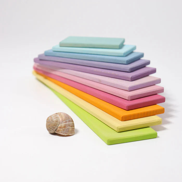 Wooden Rectangular Building Boards, Pastel