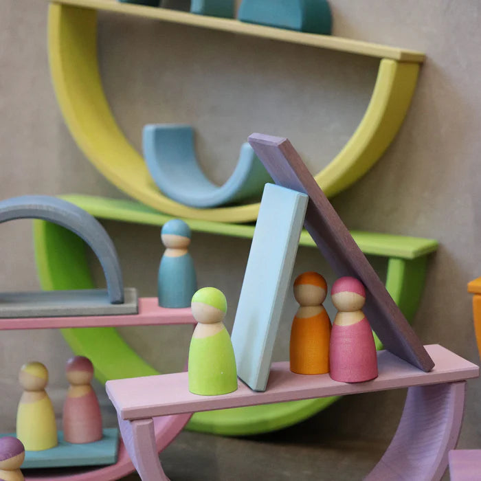 Wooden Rectangular Building Boards, Pastel