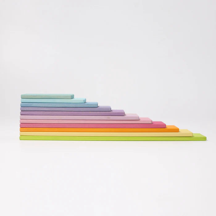 Wooden Rectangular Building Boards, Pastel