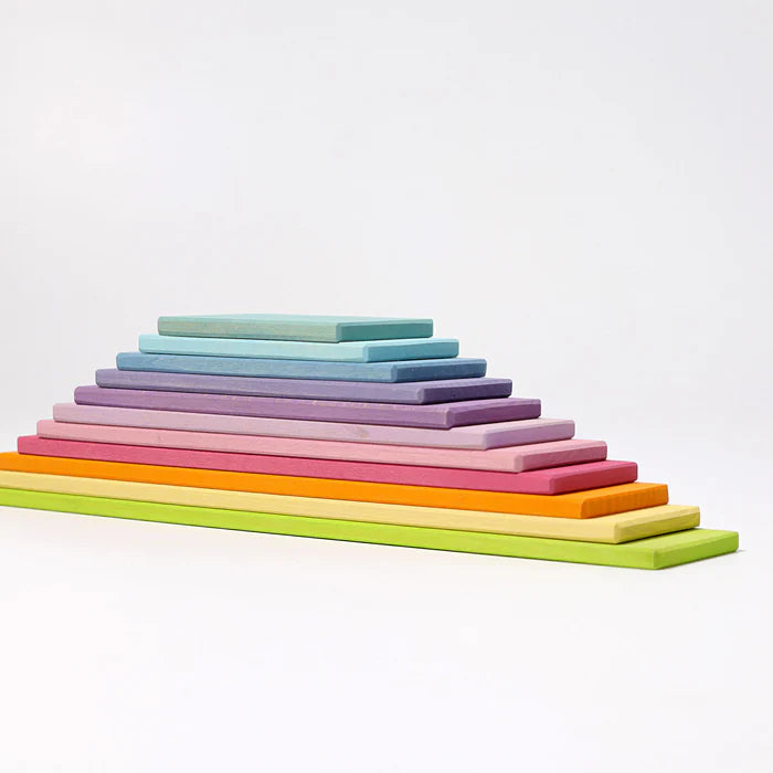 Wooden Rectangular Building Boards, Pastel