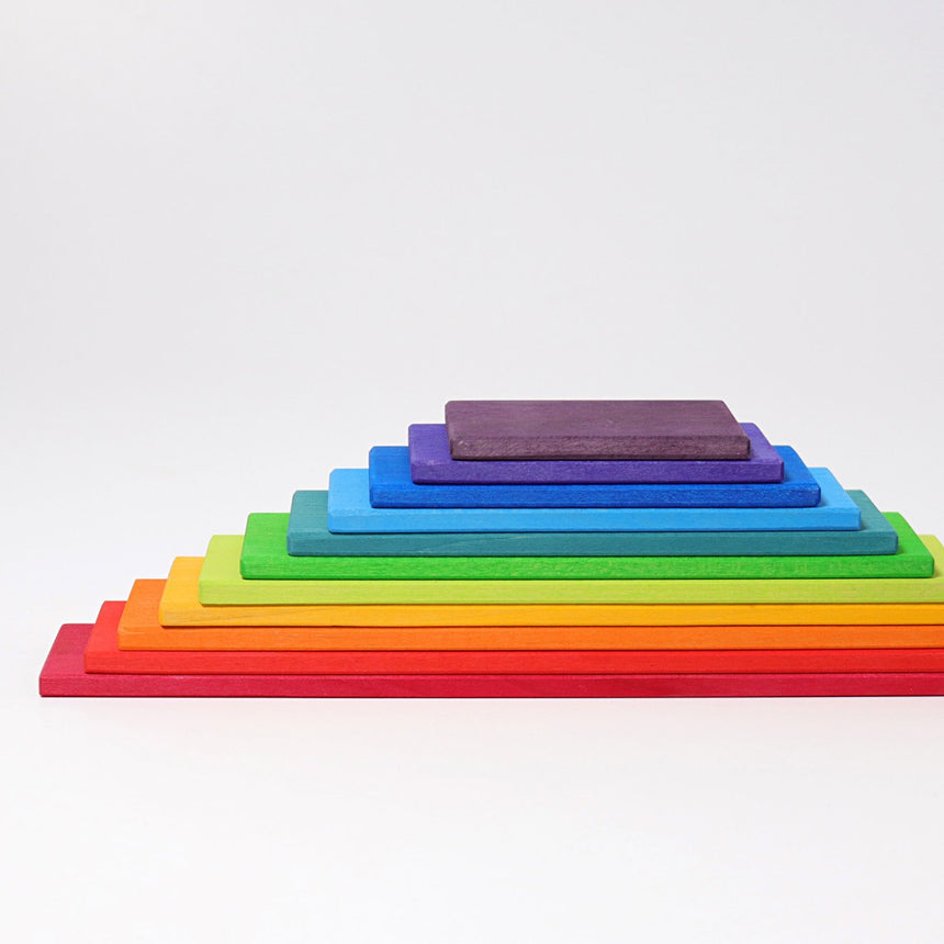 Wooden Rectangular Building Set, Rainbow