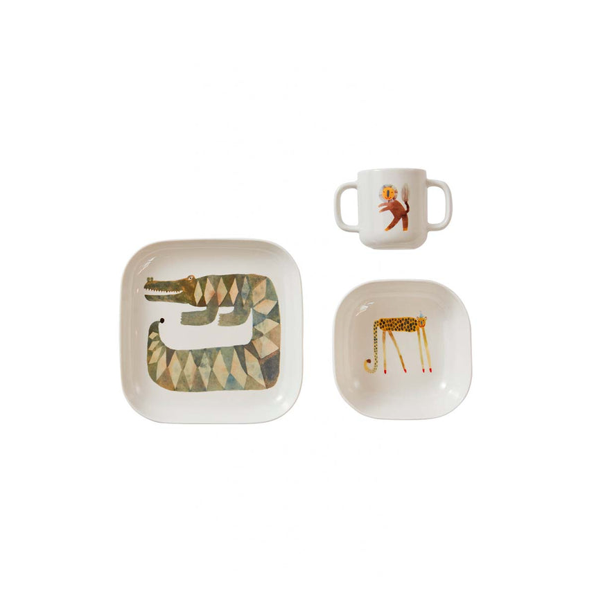 OYOY - Moira Tableware Set, 3pc, Crocodile Gustav
