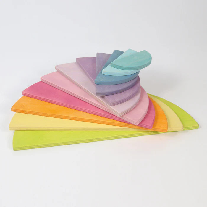 Wooden Semicircle Building Set, Pastel