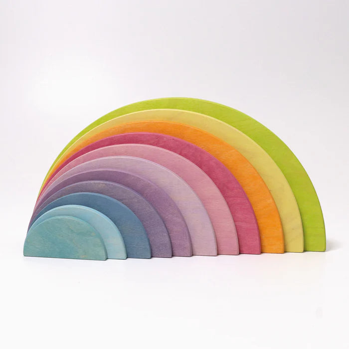 Wooden Semicircle Building Set, Pastel