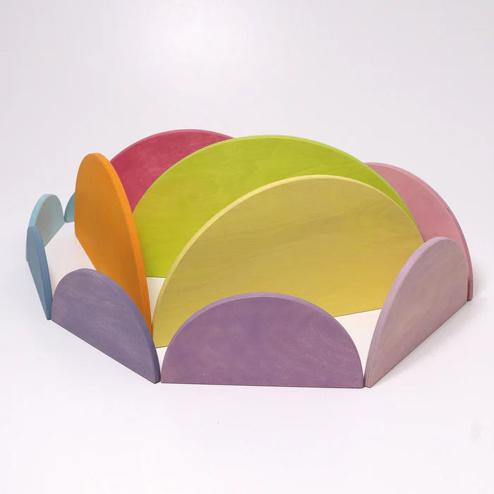 Wooden Semicircle Building Set, Pastel