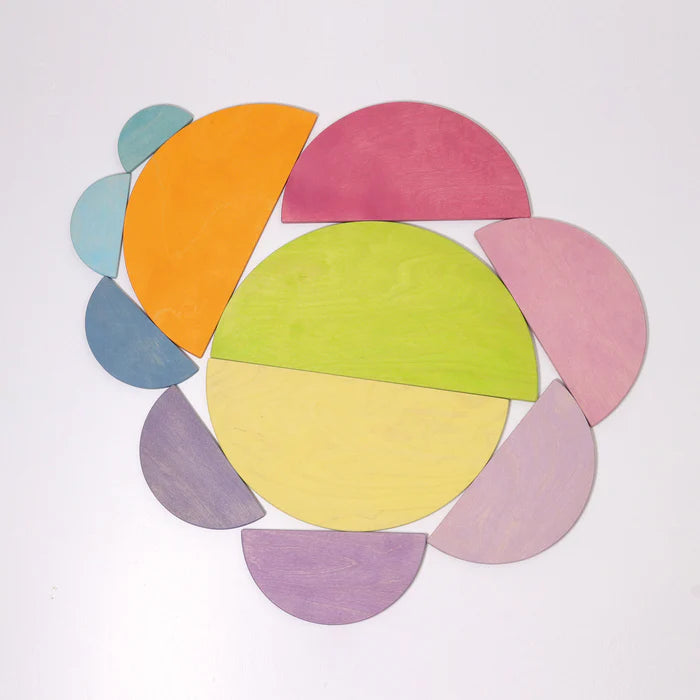 Wooden Semicircle Building Set, Pastel