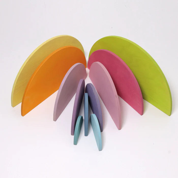 Wooden Semicircle Building Set, Pastel