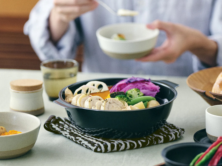 KAKOMI IH enamel pot with steam plate, 2L