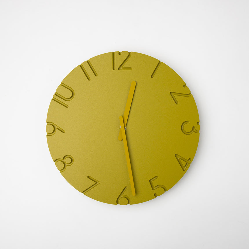 Carved Colored Wall Clock, Green