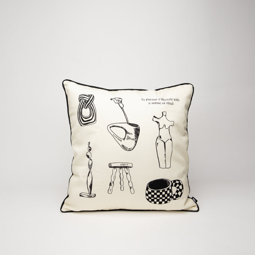 Modern Art Throw Pillow Cover - Objects