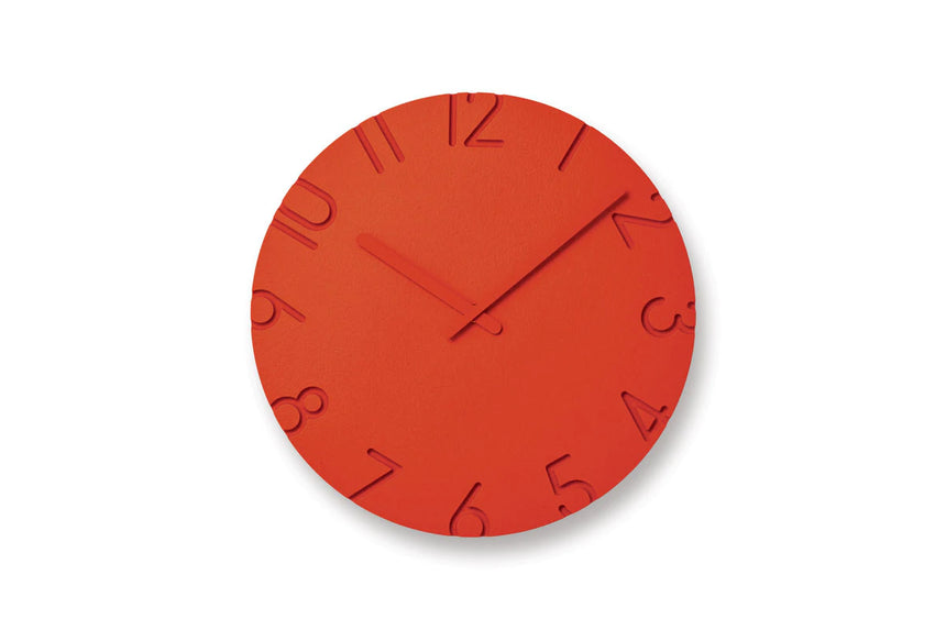 Carved Colored Wall Clock, Grey