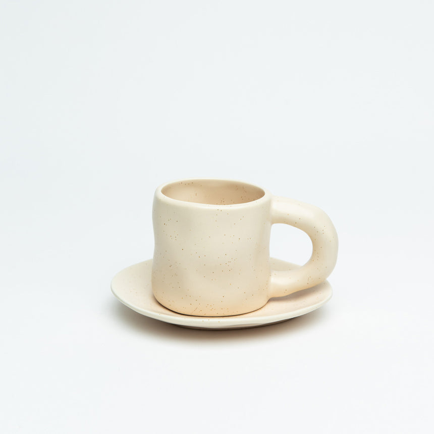 Art Splash Coffee Mug & Saucer - Beige
