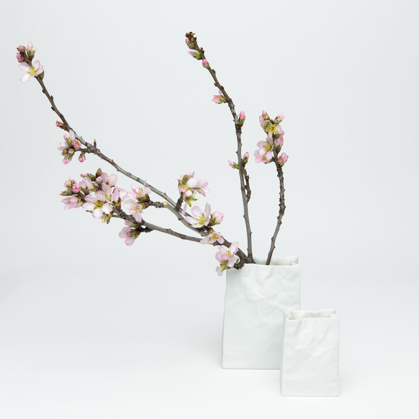 New Crinkle Super Bag Vase- White